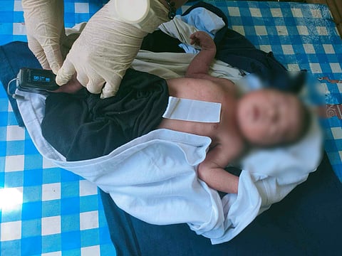 A newborn baby boy was rescued along Apigo Farm at Purok 7, Lacson in Calinan, Davao City on Monday morning, January 22, 2024.
