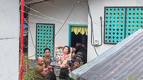 The 1001st Infantry (Pag-asa) Brigade on Wednesday, January 16, 2024 rescued a woman trapped in her heavily-flooded residence in Davao de Oro. 