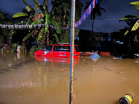 Bulusan in Bangkal, Davao City was heavily flooded on Thursday evening, January 18, 2024 following the heavy downpour due to shearline weather.