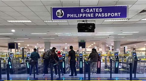 Travelers use the electronic gates at the Ninoy Aquino International Airport in this undated photo. The Bureau of Immigration expects international arrivals to reach around 15 million this year after the international travel figures in 2023 more than doubled to 12.6 million from the previous year.  