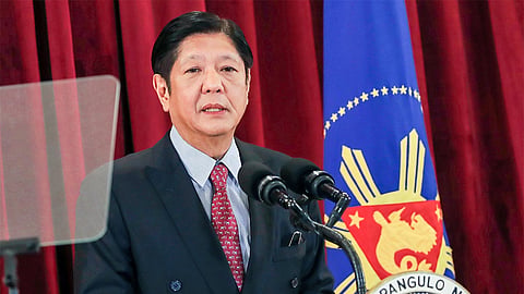 MANILA. President Ferdinand Marcos Jr. delivers a message before leaving for a state visit to Vietnam on Monday, January 29, 2024. 
