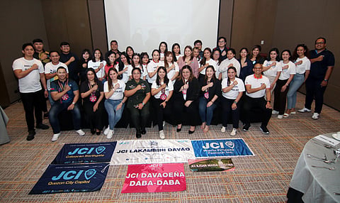 JCI Philippines National Board officers, headed by the office of National Executive Vice President together with the Chapter hosts and members strike a pose for the success of the Pinay Power National Program Launching held in Acacia Hotel, Davao City.