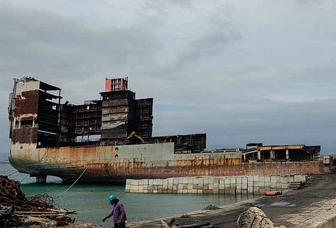 CEBU. M/V Diamond Highway, which has been stranded in Punta Engaño, Lapu-Lapu City, Cebu. 