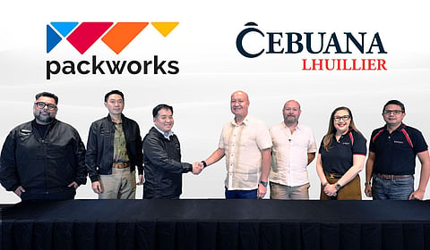 In the photo are: Packworks executives join Cebuana Lhuillier leadership for a strategic partnership signing ceremony, (from left) Packworks’ Ibba Bernardo, Chief Marketing Officer; Bing Tan, Chief Executive Officer; Hubert Yap, Chief Platform Officer. With them during the signing are Cebuana Lhuillier’s Jean Henri Lhuillier, President and CEO; Phillippe Andre Lhuillier, Senior Executive
Vice-President; Annette Tirol, Senior Executive Vice President and Group Head Customer Engagement & Market Development; Cliff Cabungcal, Chief Financial Officer.