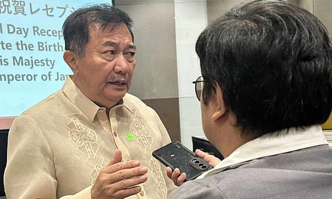 Former House Speaker and current Davao del Norte First District Representative Pantaleon "Bebot" Alvarez in an ambush interview during the National Day Reception and 64th Birthday of Japanese Emperor Naruhito on Thursday evening, February 15, 2024, at the SMX Convention Center in Lanang, Davao City.

