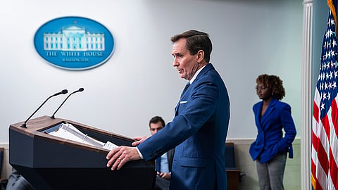 USA. National Security Council spokesman John Kirby speaks during a press briefing at the White House, Wednesday, January 31, 2024, in Washington.