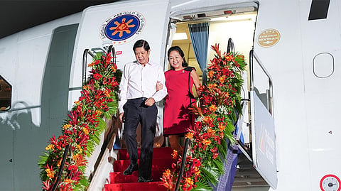 MANILA. President Ferdinand Marcos Jr. and his wife, First Lady Liza Araneta Marcos, arrive in Manila Wednesday night, March 6, 2024, after attending the Asean-Australia Special Summit in Melbourne, Australia.