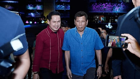 DAVAO. In this file photo, former President Rodrigo Duterte attend the birthday celebration of Kingdom of Jesus Christ (KOJC) founder Pastor Apollo Quiboloy on April 25, 2023.