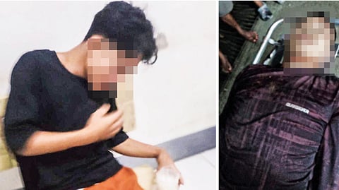 MGA BIKTIMA: Ang 37 anyos nga amahan (taas) gipusil-patay dihang nikomprontase sa kontra sa iyang anak, samtang samdan ang kauban nga 17 anyos (wala) sa Sityo Kabulihan, Barangay Baliang nga usa ka bukirang dapit sa dakbayan sa Danao, alas 3:50 sa kaadlawon, Huwebes, Mayo 16, 2024. Ang duha ka mga suspek nasikop sa manhunt sa kapulisan sa Danao. 