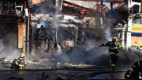 'UNSUNG HEROES'. On the morning of Friday, May 31, 2024, a dramatic scene unfolded on C.M. Recto Street in Davao City. A firefighter narrowly escaped being struck by falling debris while battling a blaze. This incident highlights the immense risks and unwavering dedication of our firefighters, who tirelessly protect our communities.