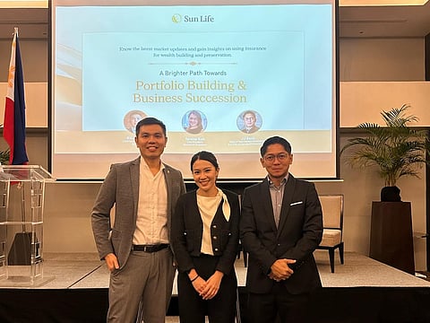 Insights for Success. Ritchie Teo, Chief Investment Officer of Sun Life Investment Management and Trust Corp., (left), Terena Kuo, Vice President of BlackRock Singapore (middle), and JJ Book, Head of New Market Development at Sun Life of Canada (Philippines), Inc. (right), share their expertise on building long-term financial portfolios, providing market updates at the four-day forum.