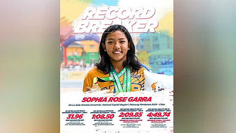 Malabon’s young swimmer erases 4 records in swimming