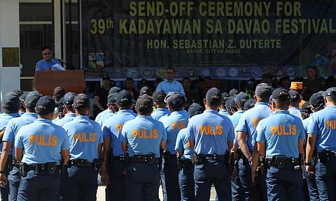 Davao City Police Office (DCPO) spearheaded the Send-Off Ceremony of the Security and Safety Clusters of Davao City for the 39th Kadayawan sa Davao Festival held at DCPO Parade Ground, Camp Captain Domingo E Leonor, San Pedro St., Davao City on Tuesday, July 30, 2024.