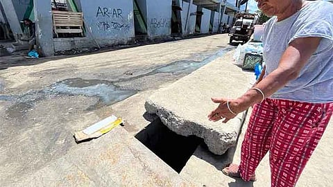 Open culvert in Pasil Fish Market covered