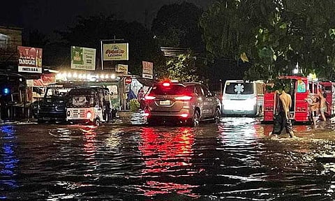 Parts of Matina Aplaya, Davao City were flooded following heavy rains on Thursday dawn, September 19, 2024. Some residents and vehicles were seen navigating through the waterlogged area despite the conditions.