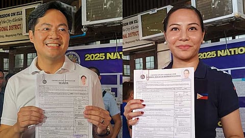 NOGRALES VS. DUTERTES. Siblings Karlo Nograles (left), former Civil Service Commissioner, and Margarita "Atty. Migs" Nograles (right), incumbent PBA Partylist Representative, have officially filed their certificates of candidacy (COCs) for the positions of Davao City mayor and first district representative, respectively, in the upcoming May 2025 elections. The children of the late House Speaker Prospero "Boy" Nogralesare set to challenge former President Rodrigo Duterte and incumbent First District Congressman Paolo "Pulong" Duterte, who both filed their COCs the day before. Photos by Rojean Grace Patumbon and Aly Albior. 