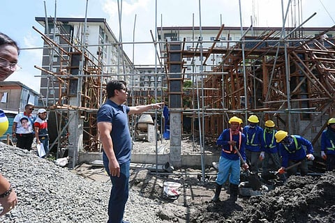 Senator Ramon 'Bong' Revilla, Jr. inspects the construction of Bacolod Yuhum Foundation building in Barangay 8, Bacolod City on Wednesday, October 16
