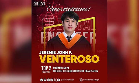 UM student placed 2nd in ChemEng licensure exam