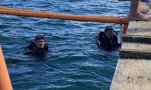 POWER CRISIS. Divers and technicians from the Siargao Electric Cooperative inspect a 1.9-kilometer portion of the submarine cable supplying electricity to Siargao Island from mainland Mindanao in this undated photo. The Sangguniang Panlalawigan of Surigao del Norte province declared a state of calamity on Tuesday (Dec. 10, 2024), as the power outage entered its 10th day. 