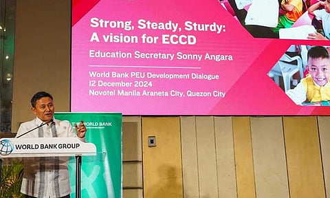 Education Secretary Sonny Angara emphasized the importance of investing and prioritizing Early Childhood Care and Development (ECCD) during the recent World Bank Philippines Economic Update Development Dialogue.