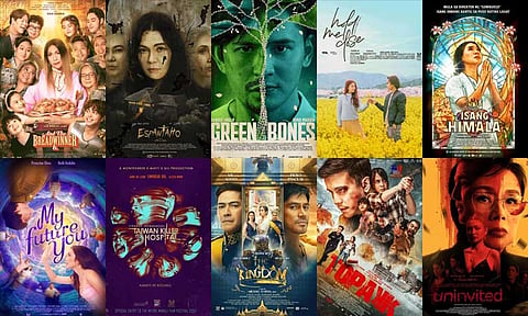 The collage of the official posters of the 10 official entries for the 2024 MMFF.