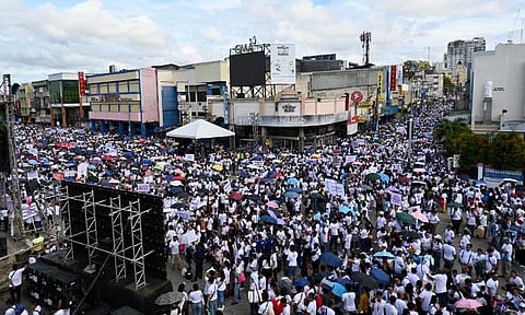 Members of the Iglesia Ni Cristo (INC) gathered at the San Pedro Square, Davao City, for the National Rally for Peace on Monday, January 13, 2025. The INC stated that the gathering was in support of President Ferdinand Marcos Jr.'s stand against the impeachment case filed against Vice President Sara Duterte. 