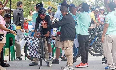 COMMISSAIRES flag off participants in the individual time trial races on Tuesday in Batangas. 