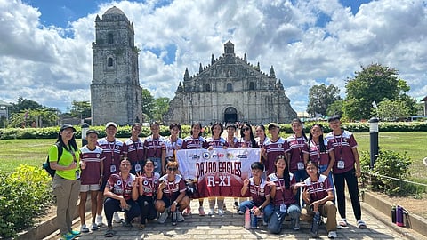 ICONIC VISIT. The Davao Eagles secondary girls' athletics team and coaches visit the historic 432-year-old Paoay Church, a Unesco World Heritage Site, where they attended Mass on May 18 before competing in Palarong Pambansa 2025 opening on May 24  in Laoag City.