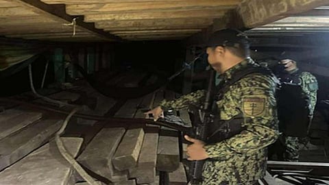 ZAMBOANGA. Personnel of the Sulu Maritime Police Station (Sulu MARPSTA) seize some P1.9 million worth of forest products illegally shipped to Sulu from Tawi-Tawi on Monday evening, June 16, 2025. The Sulu MARPSTA personnel were on Maritime patrol when they seized the shipment of forest products. (SunStar Zamboanga)  