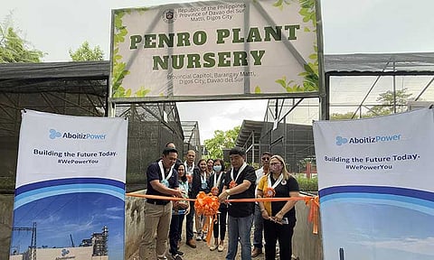 Ribbon-cutting ceremony for the rehabilitated plant nursery facility. Provincial Administrator of Davao Del Sur Atty. Herbert Gonzales and TSI Facility Head JP Pantino, led the ribbon-cutting ceremony of the newly improved plant nursery facility of the Provincial Environment and Natural Resources Office (PENRO).