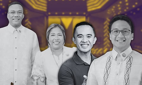 (From left) Davao de Oro Representatives Maria Carmen “Maricar” Zamora, Leonel “Jhong” Ceniza, Davao del Norte First District Representative De Carlo Uy, and Davao Oriental Second District Representative Cheeno Miguel Almario. 