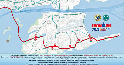 Kadalanan sa Lapu-Lapu hingpit nga isirado atol sa Ironman 70.3 triathlon