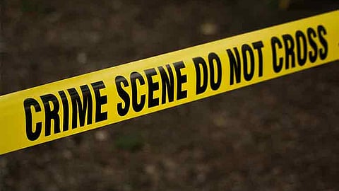 Crime scene yellow ribbon