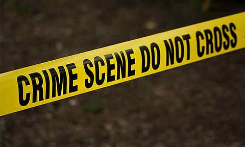 Crime scene yellow ribbon