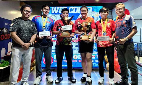 KADAYAWAN OPEN WINNERS. The winners of the 17th Datba Kadayawan Open celebrate their victories with the organizers at SM Lanang Bowling Center on Sunday, August 10, 2025. 