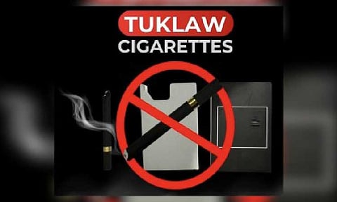 NO PERMIT. The National Tobacco Administration warns the public on Friday (Aug. 15, 2025) that "Tuklaw" or Thuoc Lao cigarettes are illegal in the Philippines. No import license has been issued to the cigarettes. (Photo courtesy of NTA)

