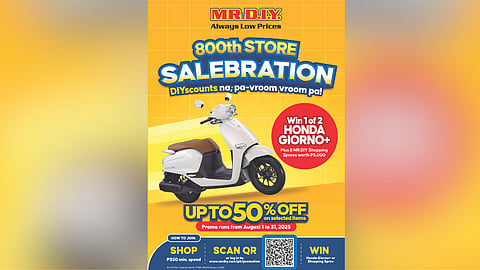 MR.DIY revs up the excitement with 800th store ‘SALE-bration’ Raffle Promo
