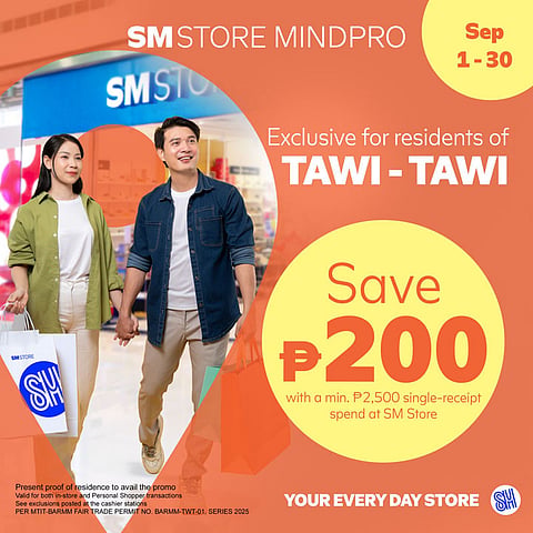 ZAMBOANGA. Good news for the residents of Tawi-Tawi. SM Store Mindpro offers them exclusive treat this September. 