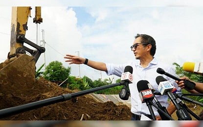 INSPECTION. Department of Public Works and Highways Secretary Vince Dizon inspects an alleged "ghost project" in Barangay Sipat, Plaridel, Bulacan in this undated photo. The Philippine National Police said it will provide protection to DPWH during inspection of major flood control projects. (Photo from DPWH)