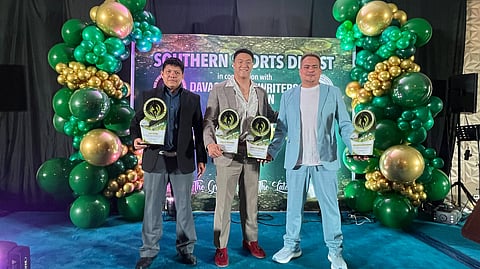 ALL IN THE FAMILY. Sambo siblings Chino and Sydney Sy Tancontian of Davao City secured the top athlete honors at the inaugural Sports Heroes Awards Night, as their father’s Pilipinas Sambo Federation Inc. and their coach also bag major awards.
