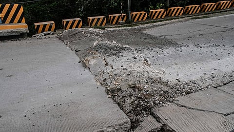 CEBU. The bridge in Barangay Poblacion, Municipality of Medellin, Cebu, sustained damage during the 6.9-magnitude earthquake, leaving only one lane passable as of Wednesday, October 1, 2025. 