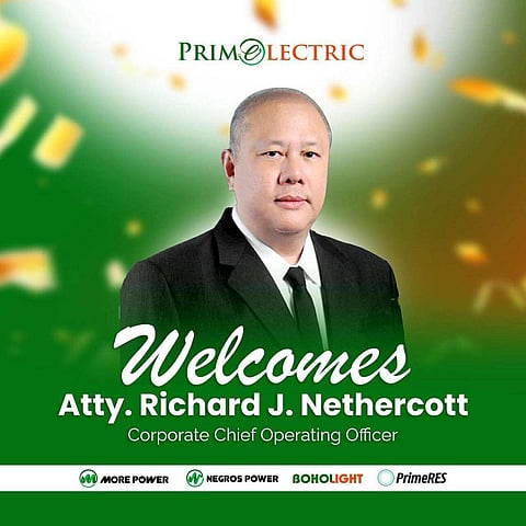 ILOILO. Lawyer Richard Nethercott, former President and CEO of the Independent Electricity Market Operator of the Philippines (IEMOP), joins billionaire Enrique Razon Jr.’s Primelectric Holdings, Inc. as corporate chief operations officer, bringing his extensive energy sector experience to the company’s expanding power distribution operations. 