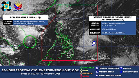 ‘Tino’ intensifies into severe tropical storm