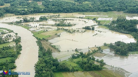 ILOILO. An aerial view shows flooded fields in Guimaras and parts of Iloilo and Capiz after Typhoon Tino battered Western Visayas. The Regional Disaster Risk Reduction and Management Council in Western Visayas (RDRRMC 6), led by Chairperson Raul E. Fernandez, conducted the assessment flight with representatives from various government agencies. 