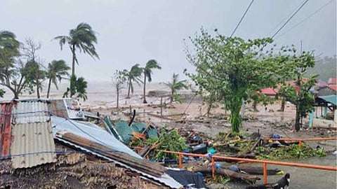 UWAN's WRATH. A portion of Pandan, Catanduanes shows the devastation caused by Super Typhoon Uwan on Sunday (November 9, 2025). 