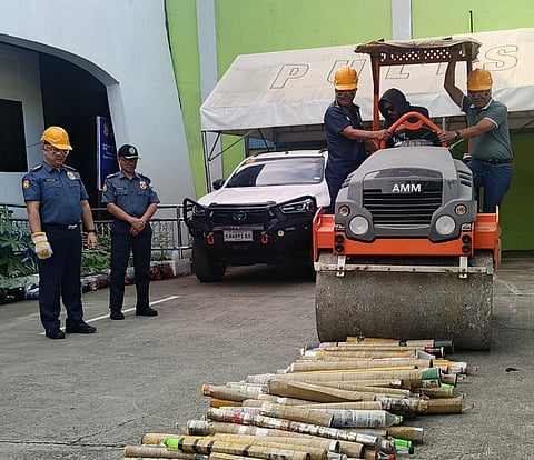 ZAMBOANGA. The Zamboanga City Police Office destroys, in full public view on Saturday, January 10, improvised cannons and mufflers confiscated in law enforcement operations during the recent holiday season as part of continuing efforts to maintain public safety and uphold peace and order. 