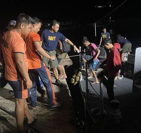 ZAMBOANGA. Sailors of the Western Mindanao Naval Command rescue 30 passengers from a wooden-hulled vessel in distress off waters east of the municipality of Turtle Islands, Tawi-Tawi, on Friday, January 16. 
