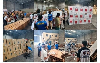 SEIZED. The Philippine National Police (PNP) seizes more than PHP70 million worth of smuggled tobacco products in a warehouse in Barangay San Pablo Libutad, San Simon, Pampanga on Monday (Feb. 16, 2026). The PNP vowed to strengthen its campaign against the proliferation of illegal tobacco products. (Photos courtesy of PNP)