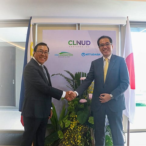 Executives from Cebu Landmasters Inc. and NTT UD Asia Pte. Ltd. unveil plans for a major mixed-use residential and retail development in Pasig City, marking their second Philippine collaboration following the 2024 Cebu project.
