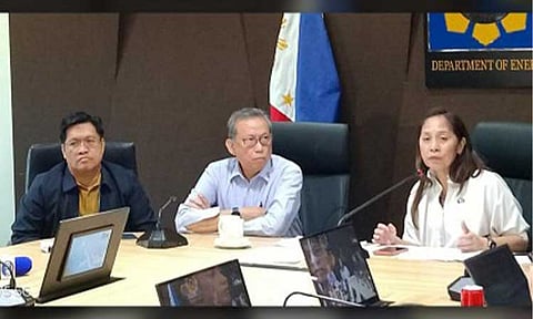 ENOUGH FUEL SUPPLY. Department of Energy Director Rino Abad, DOE Undersecretary Alessandro Sales and Energy Secretary Sharon Garin during a briefing at the DOE office in Taguig City Tuesday (March 3, 2026). Garin assured the public that domestic fuel supply remains adequate but measures are being undertaken to ensure stable supply amid the ongoing conflict in the Middle East. (PNA photo by Joann Villanueva) 